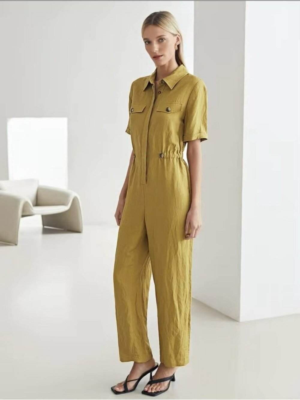 New With Tags MOTF Premium Linen Jumpsuit Women’s Size XS Utility Pant Romper